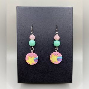 🌟2/$20 💕🌈💫Whimsical Pastel Kawaii Shooting Star Drop Earrings